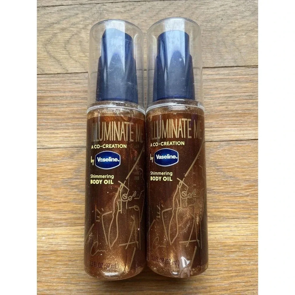 TWO Vaseline Illuminate Me Shimmering Body Oil Created for Melanin Rich Skin - Picture 1 of 4